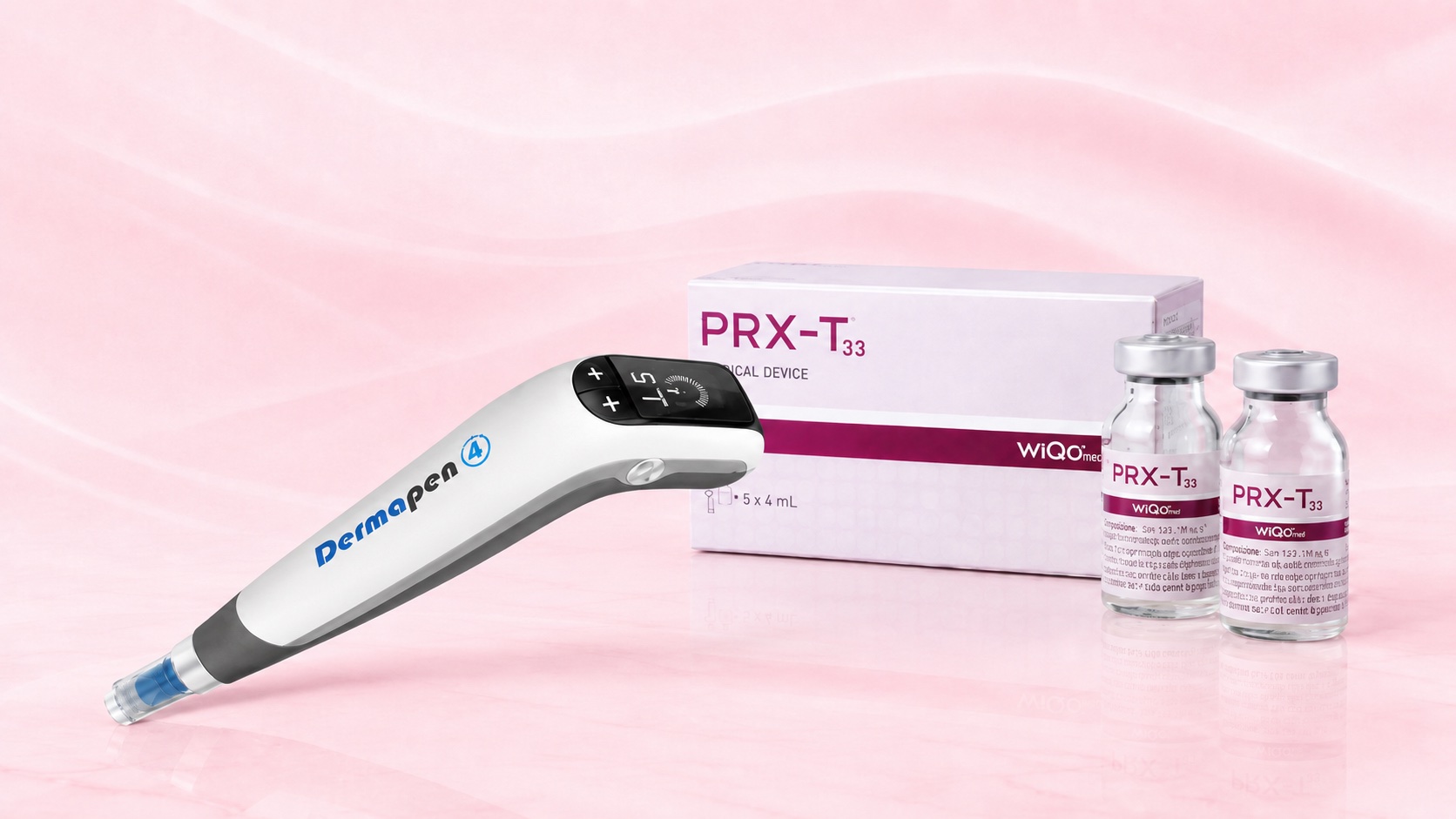 ヴェルベットスキンで使用する機器：ダーマペン4とマッサージピールの薬剤PRX-T33